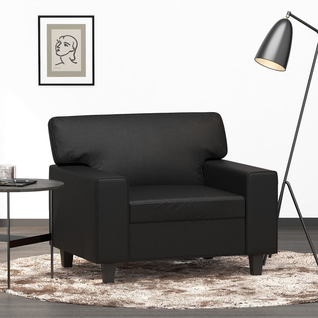 Fauteuil Noir 60 cm Similicuir Canapés vidaXL   