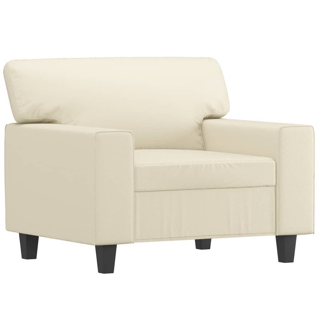 Fauteuil Crème 60 cm Similicuir Canapés vidaXL   