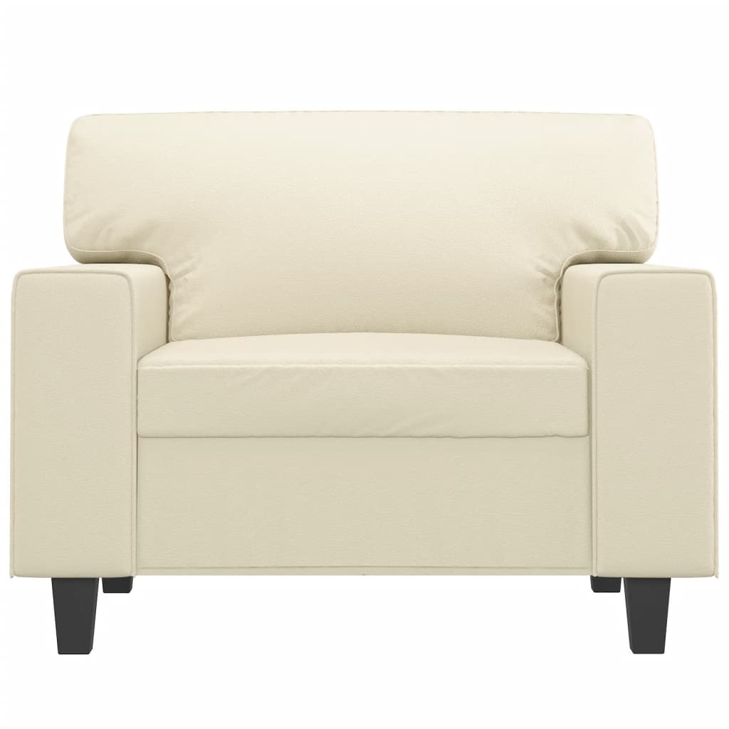 Fauteuil Crème 60 cm Similicuir Canapés vidaXL   