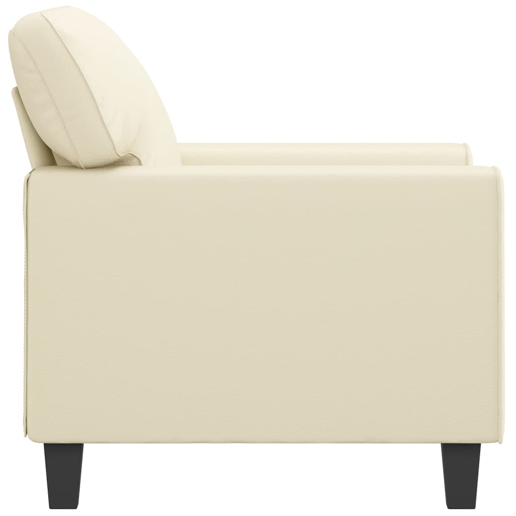 Fauteuil Crème 60 cm Similicuir Canapés vidaXL   