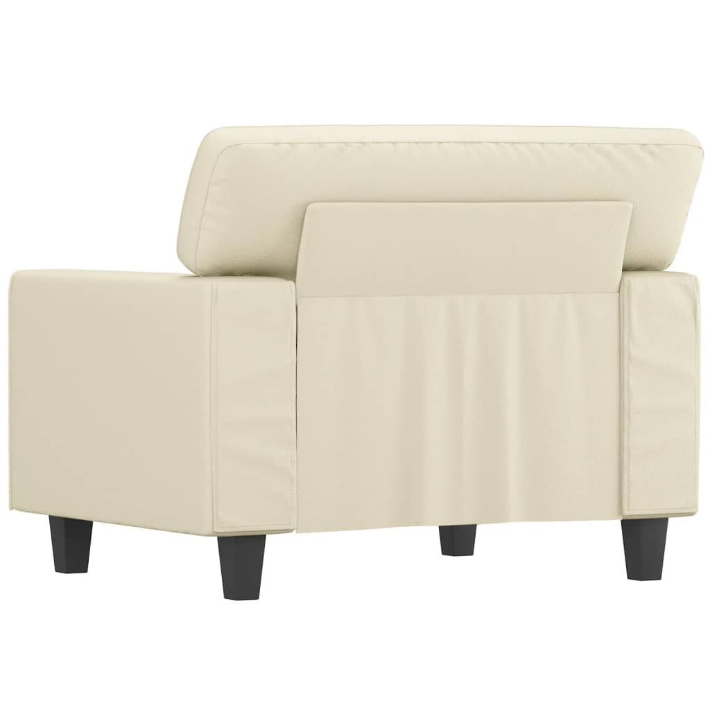 Fauteuil Crème 60 cm Similicuir Canapés vidaXL   