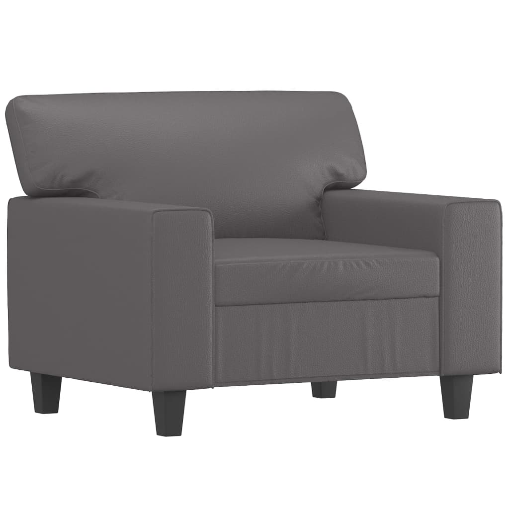 Fauteuil Gris 60 cm Similicuir Canapés vidaXL   