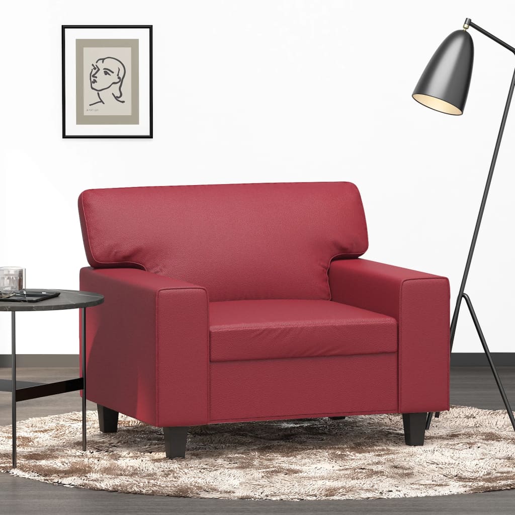 Fauteuil Rouge bordeaux 60 cm Similicuir Canapés vidaXL   