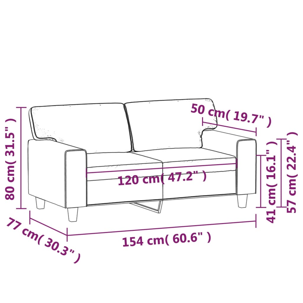 Canapé à 2 places Noir 120 cm Similicuir - Xios Store SNC