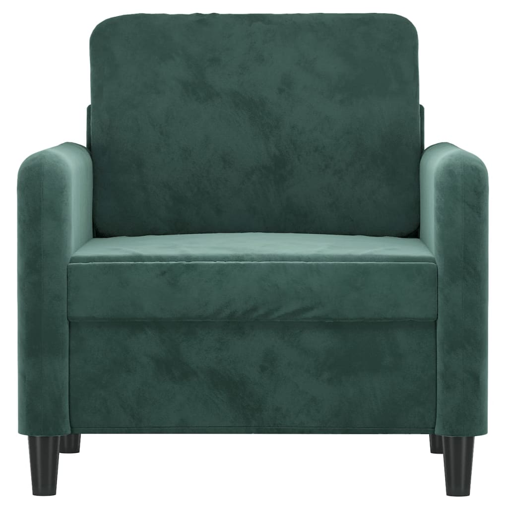 Fauteuil Vert foncé 60 cm Velours Canapés vidaXL   