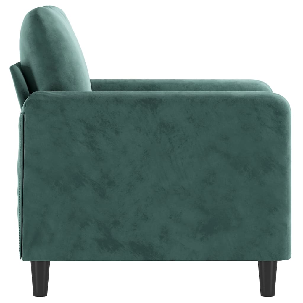 Fauteuil Vert foncé 60 cm Velours Canapés vidaXL   