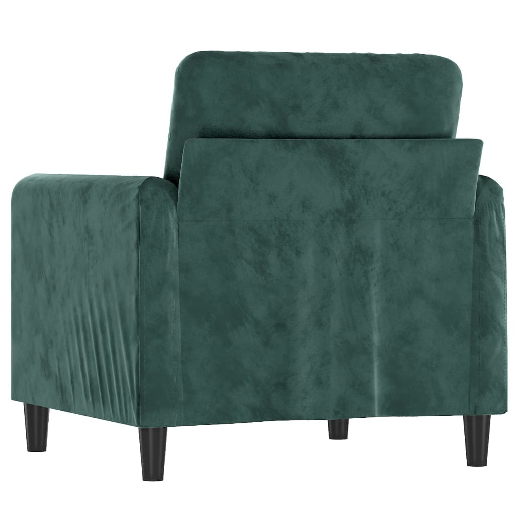 Fauteuil Vert foncé 60 cm Velours Canapés vidaXL   