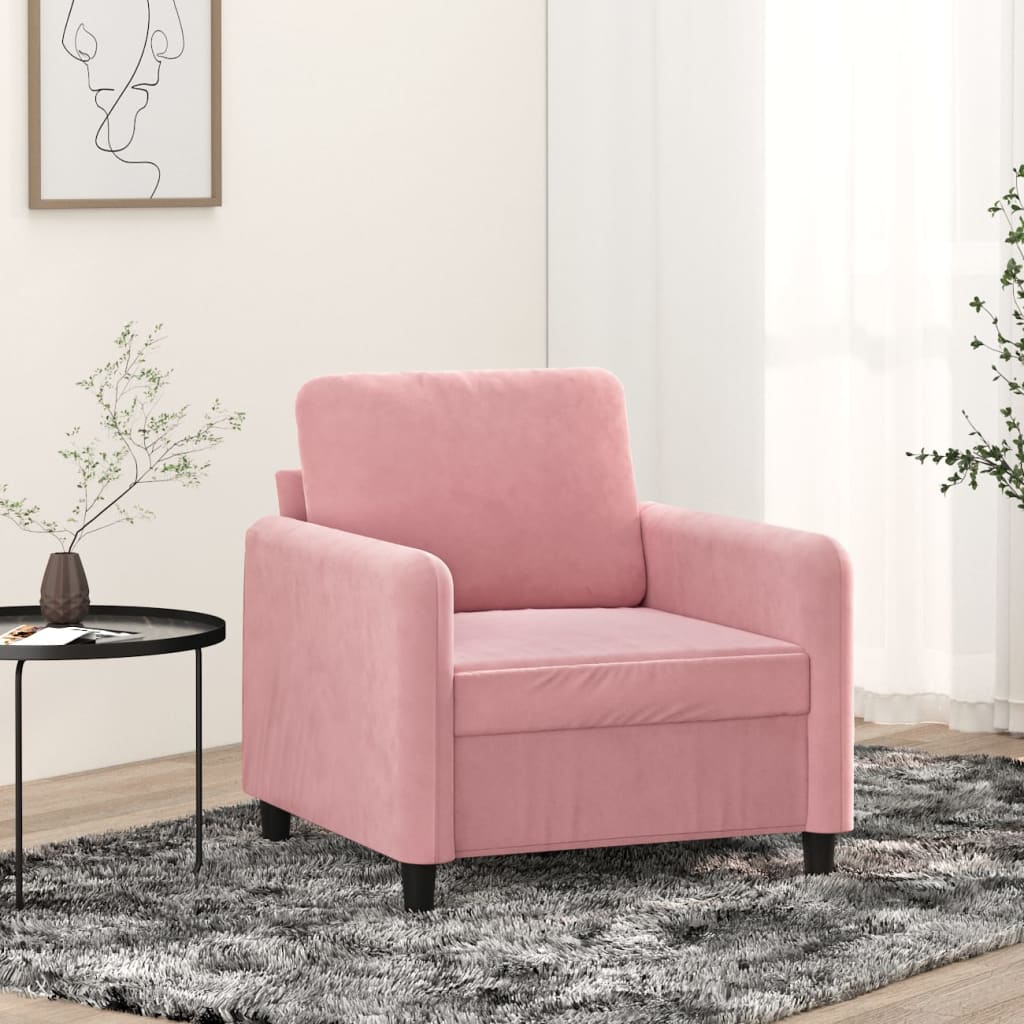 Fauteuil Rose 60 cm Velours Canapés vidaXL   