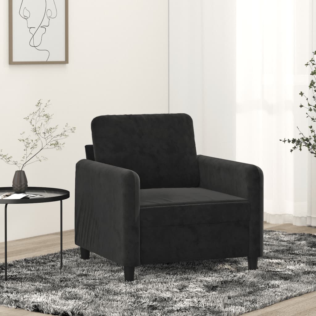 Fauteuil Noir 60 cm Velours Canapés vidaXL   