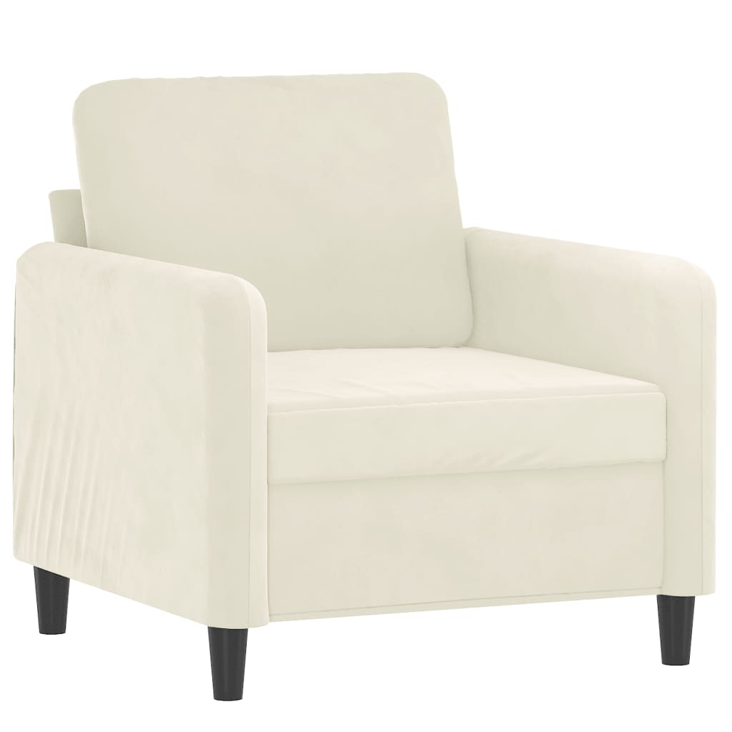 Fauteuil Crème 60 cm Velours Canapés vidaXL