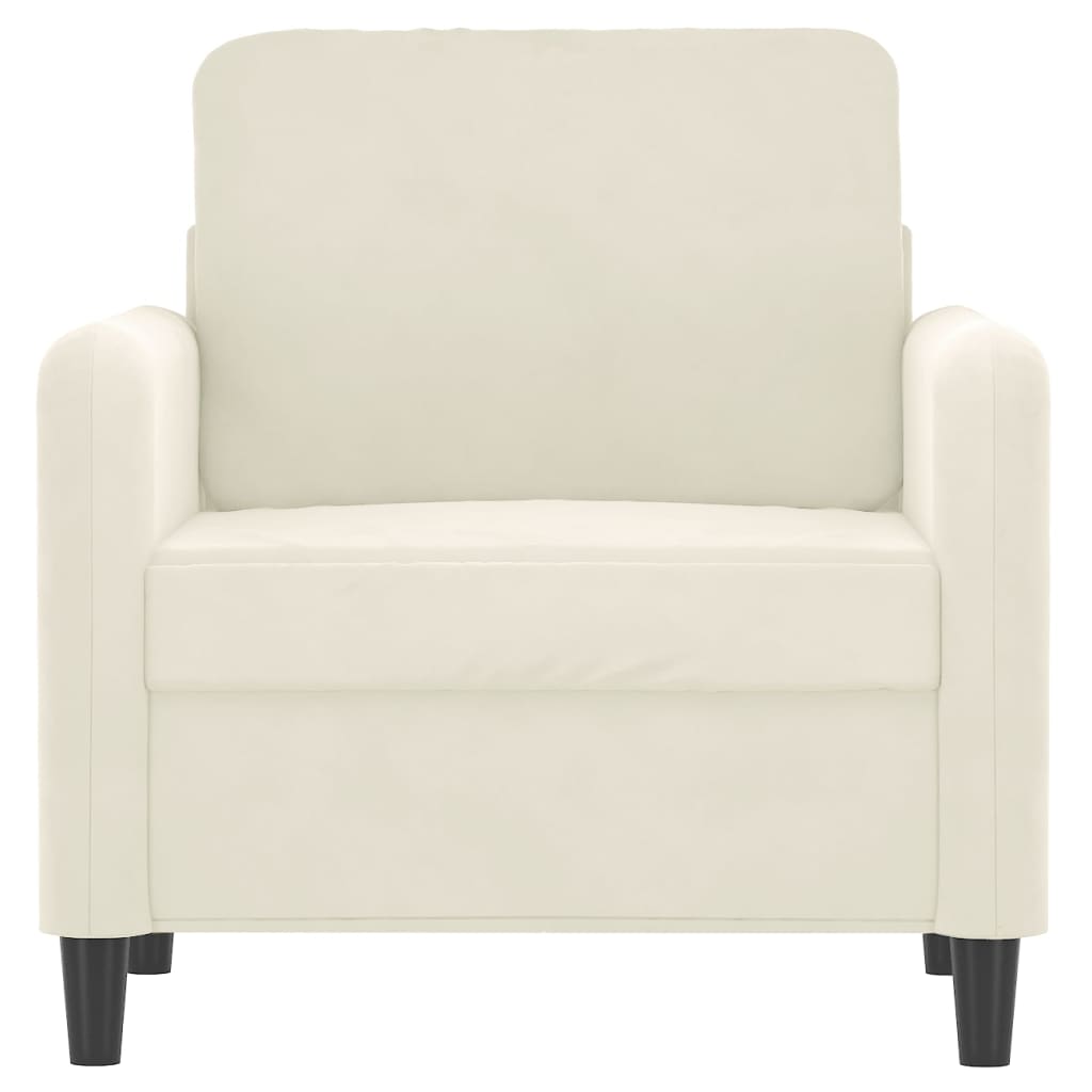 Fauteuil Crème 60 cm Velours Canapés vidaXL