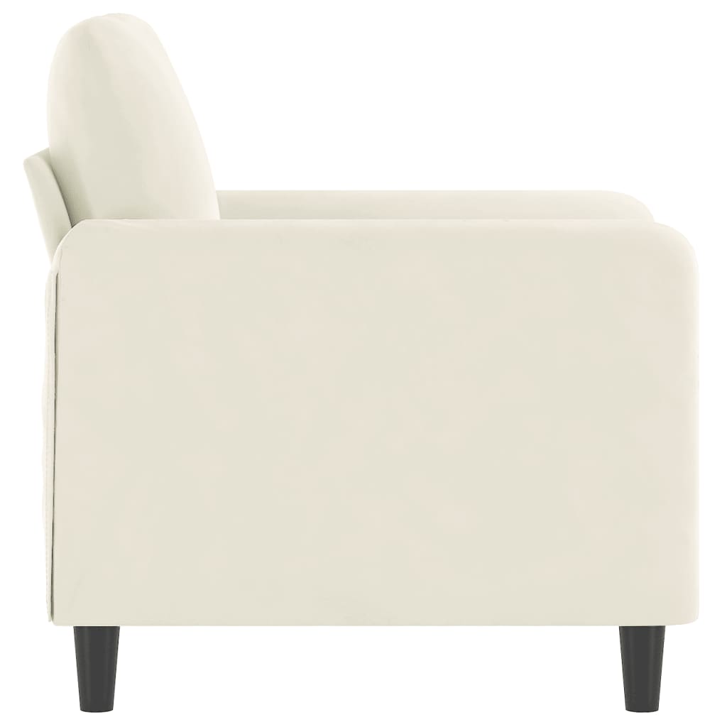 Fauteuil Crème 60 cm Velours Canapés vidaXL