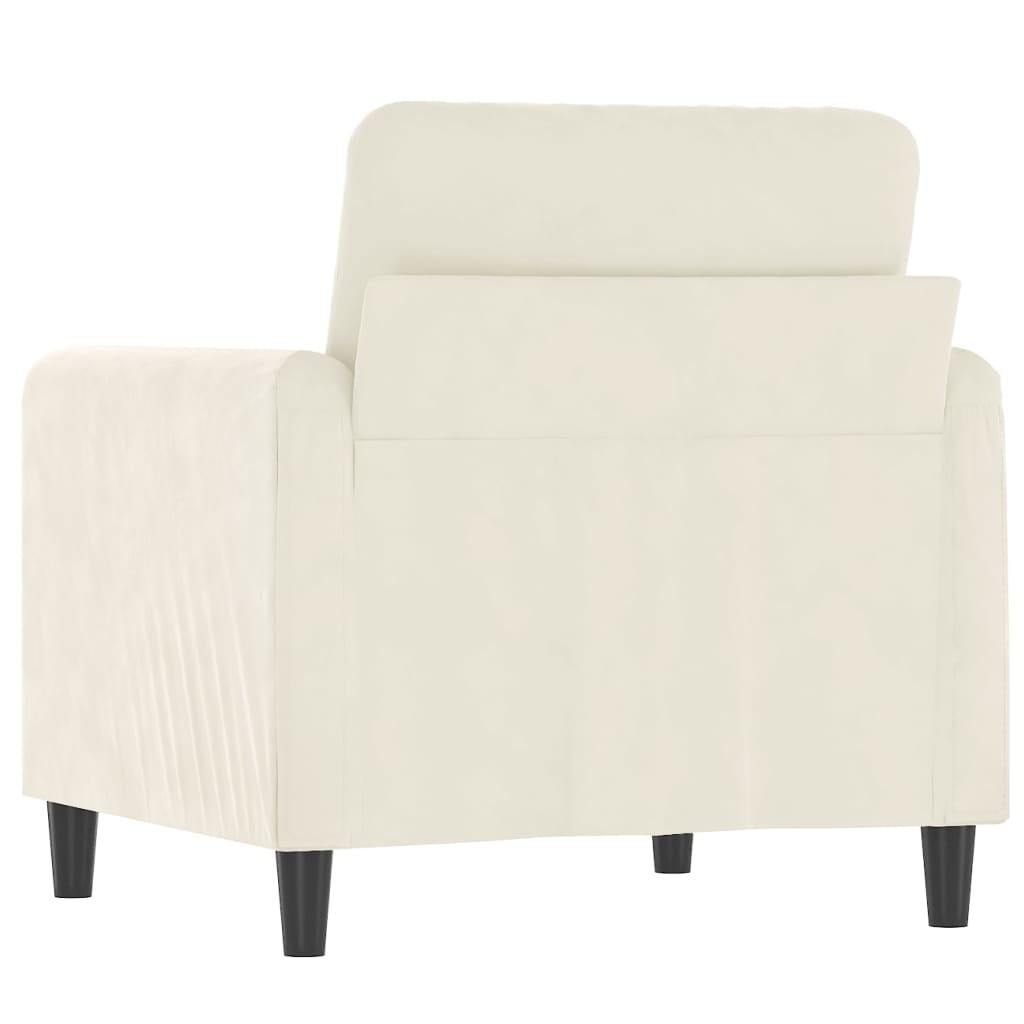 Fauteuil Crème 60 cm Velours Canapés vidaXL