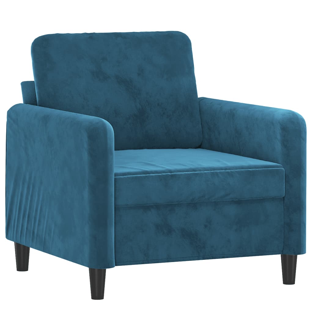 Fauteuil Bleu 60 cm Velours Canapés vidaXL   