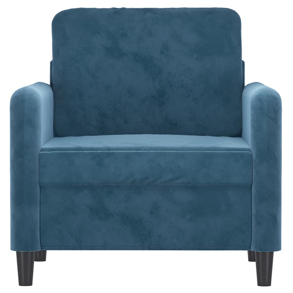 Fauteuil Bleu 60 cm Velours Canapés vidaXL   