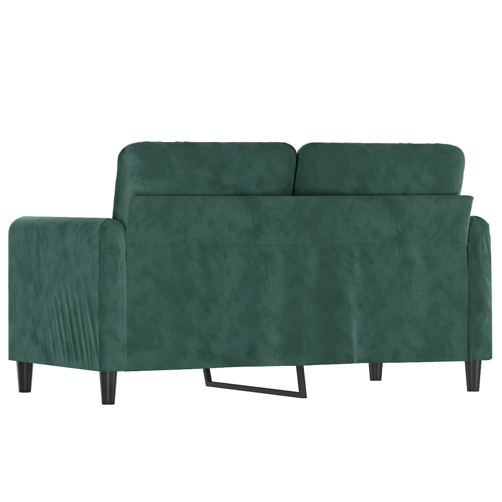 Canapé à 2 places Vert foncé 120 cm Velours Canapés vidaXL