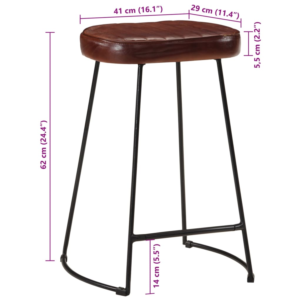 Tabourets de bar lot de 2 marron foncé 41x29x62 cm Tabourets de bar vidaXL   