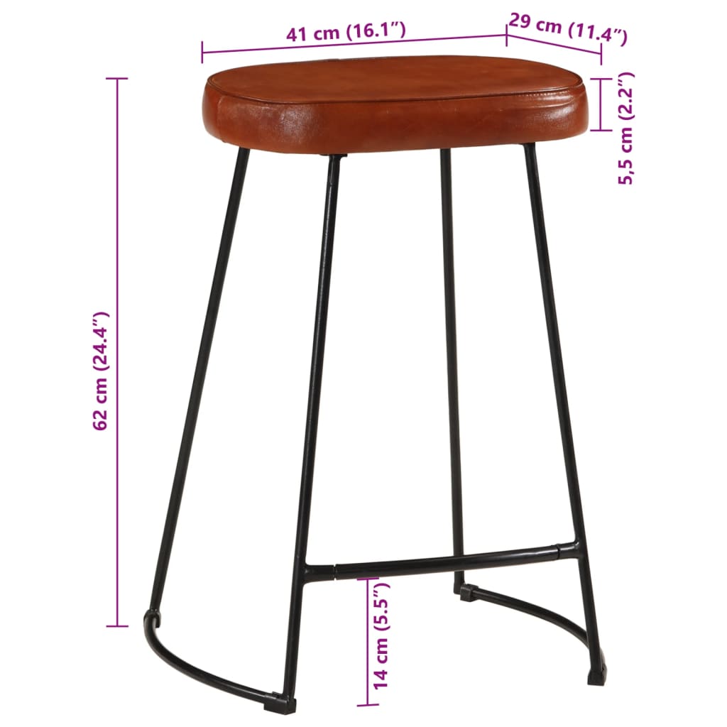 Tabourets de bar lot de 2 marron foncé 41x29x62 cm Tabourets de bar vidaXL   