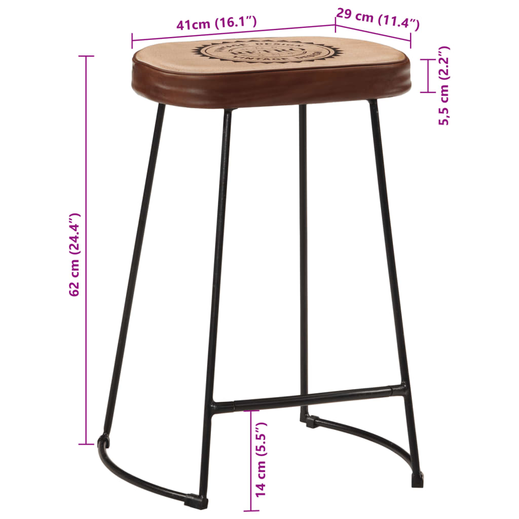 Tabourets de bar lot de 2 marron foncé 41x29x62 cm Tabourets de bar vidaXL   