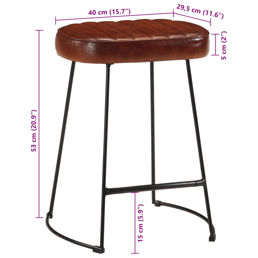 Tabourets de bar lot de 2 marron foncé 40x29,5x53 cm Tabourets de bar vidaXL   