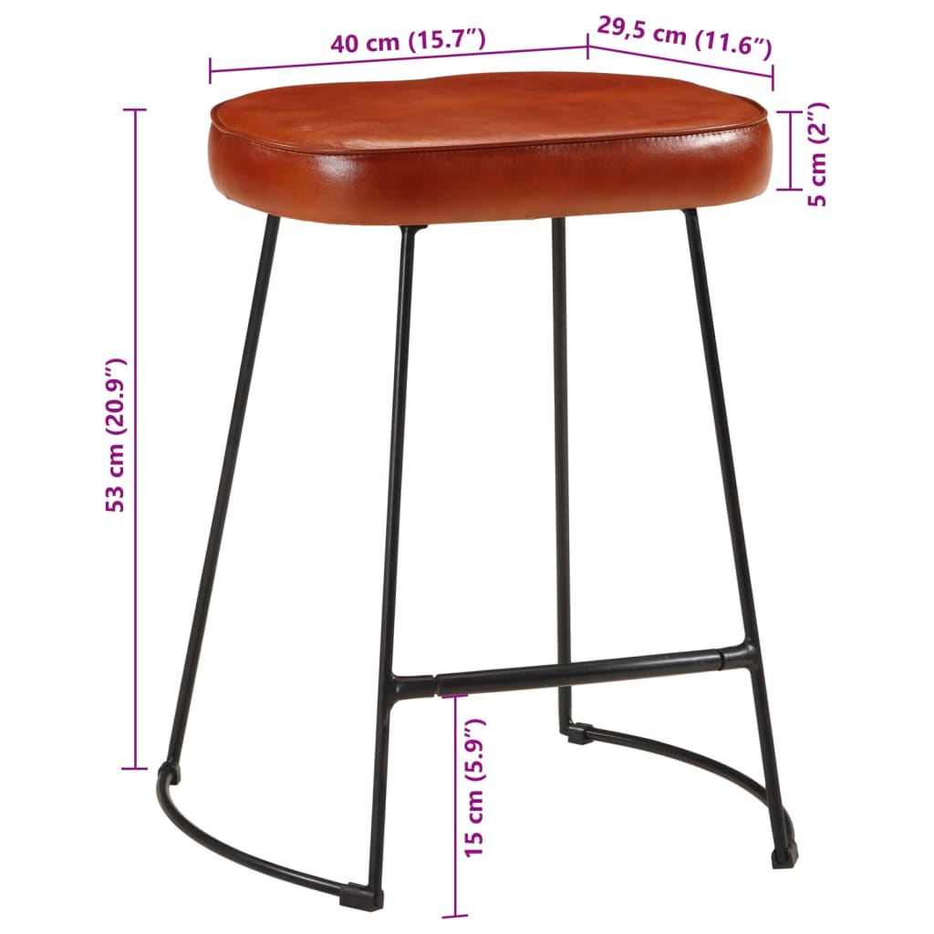 Tabourets de bar lot de 2 marron foncé 40x29,5x53 cm Tabourets de bar vidaXL   