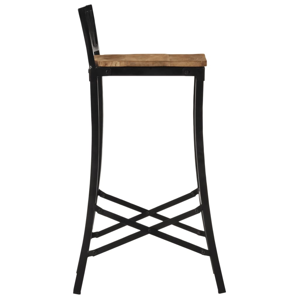 Chaises de bar lot de 2 bois de manguier massif brut Tabourets de bar vidaXL   