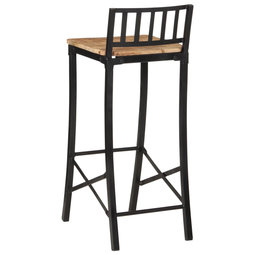 Chaises de bar lot de 2 bois de manguier massif brut Tabourets de bar vidaXL   