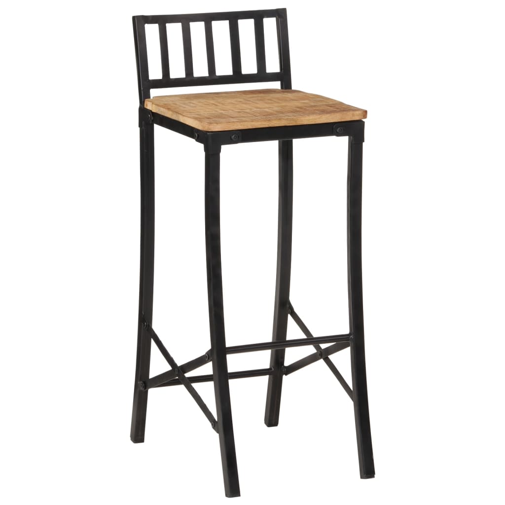 Chaises de bar lot de 4 bois de manguier massif brut Tabourets de bar vidaXL   