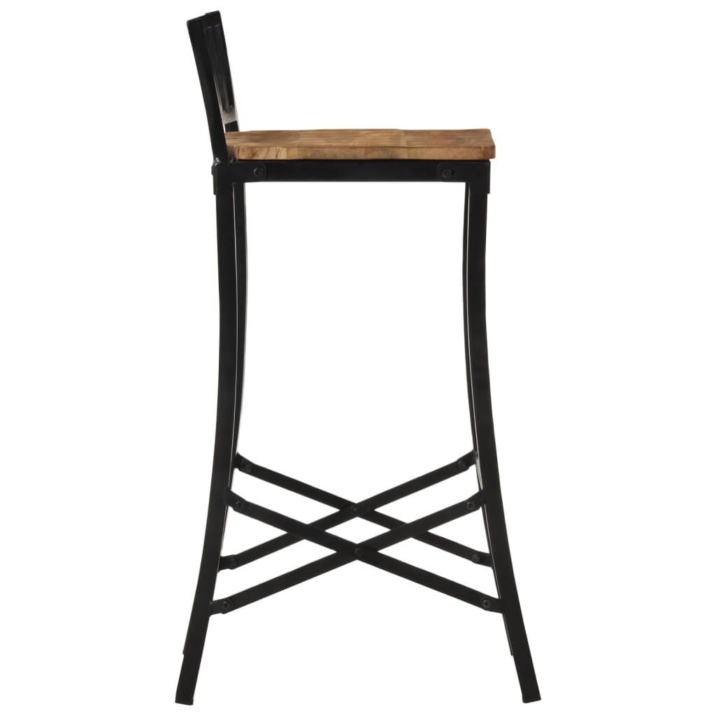 Chaises de bar lot de 4 bois de manguier massif brut Tabourets de bar vidaXL   