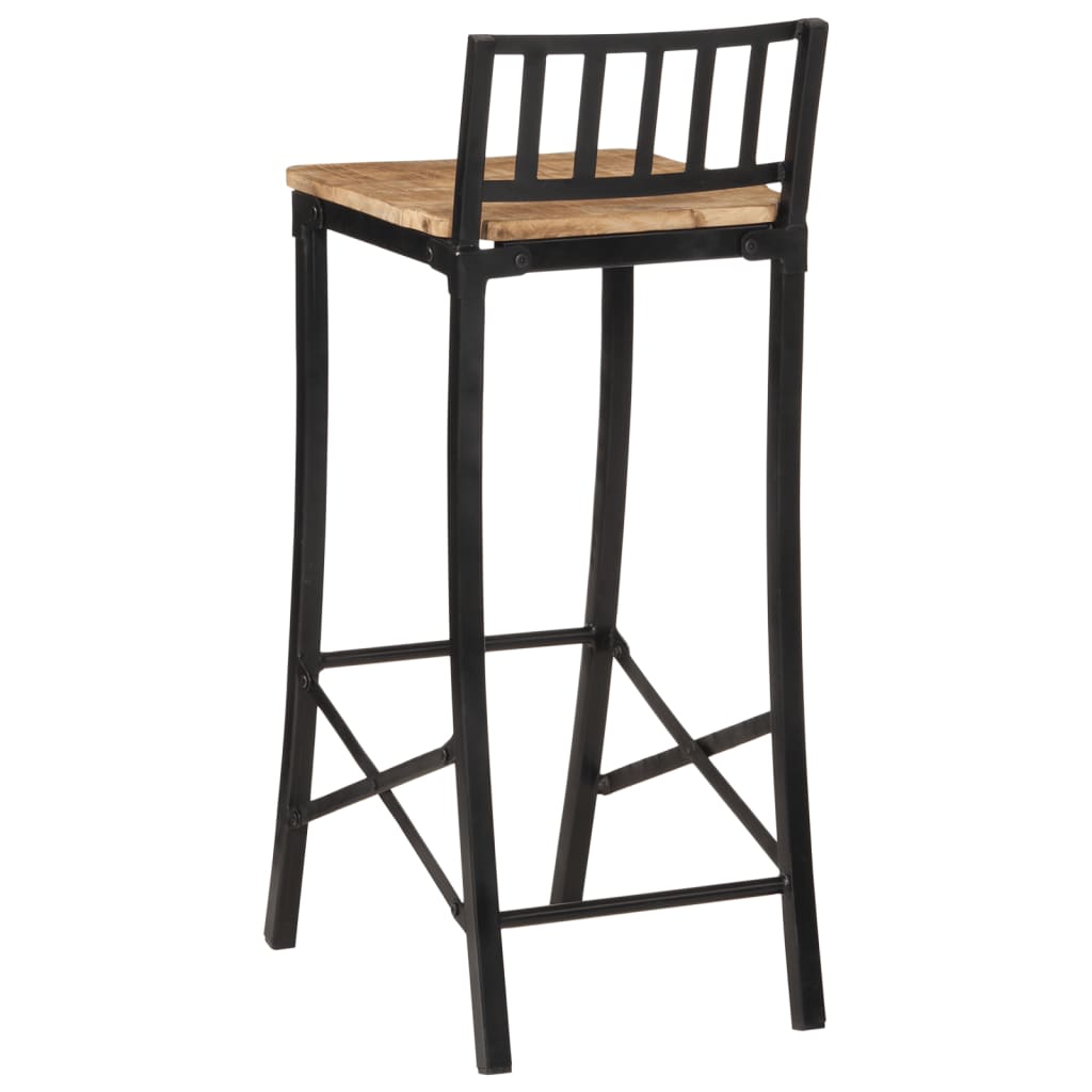 Chaises de bar lot de 4 bois de manguier massif brut Tabourets de bar vidaXL   