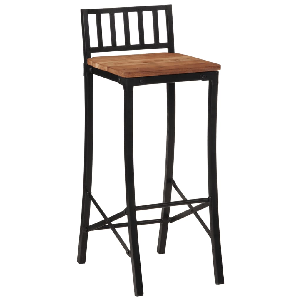 Chaises de bar lot de 2 bois d'acacia massif Tabourets de bar vidaXL   