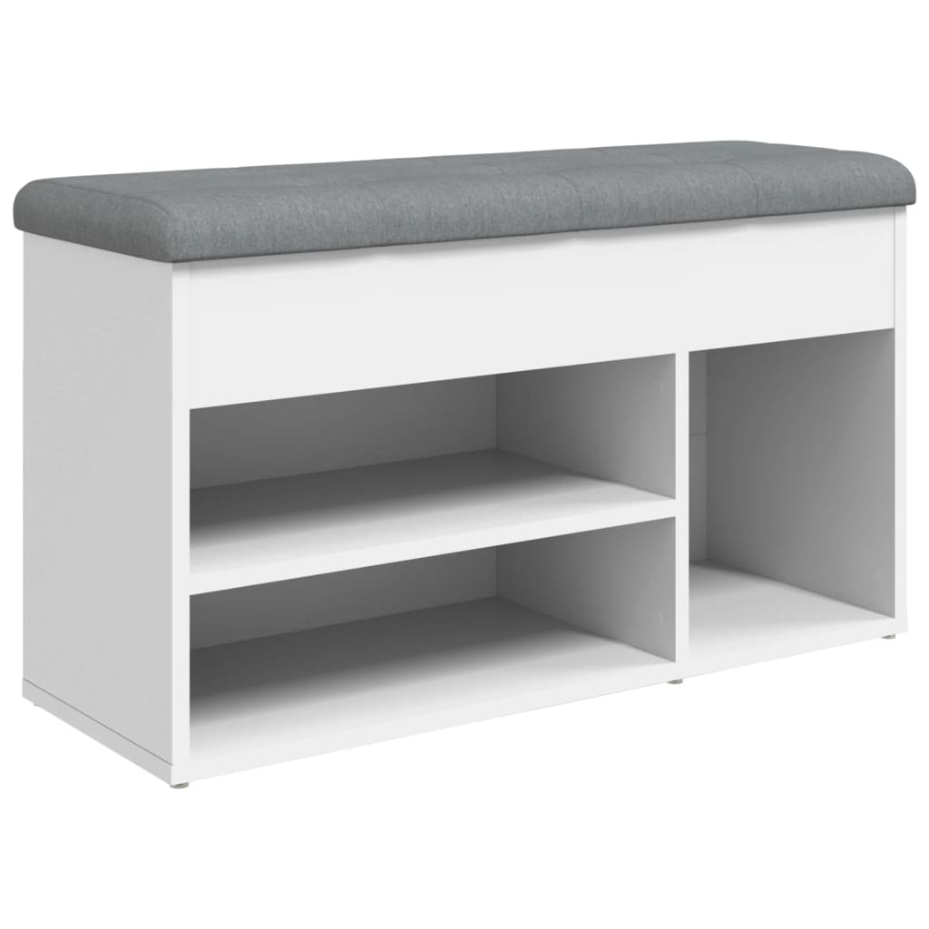 Banc à chaussures blanc 82x32x45,5 cm bois d'ingénierie Bancs coffres vidaXL   