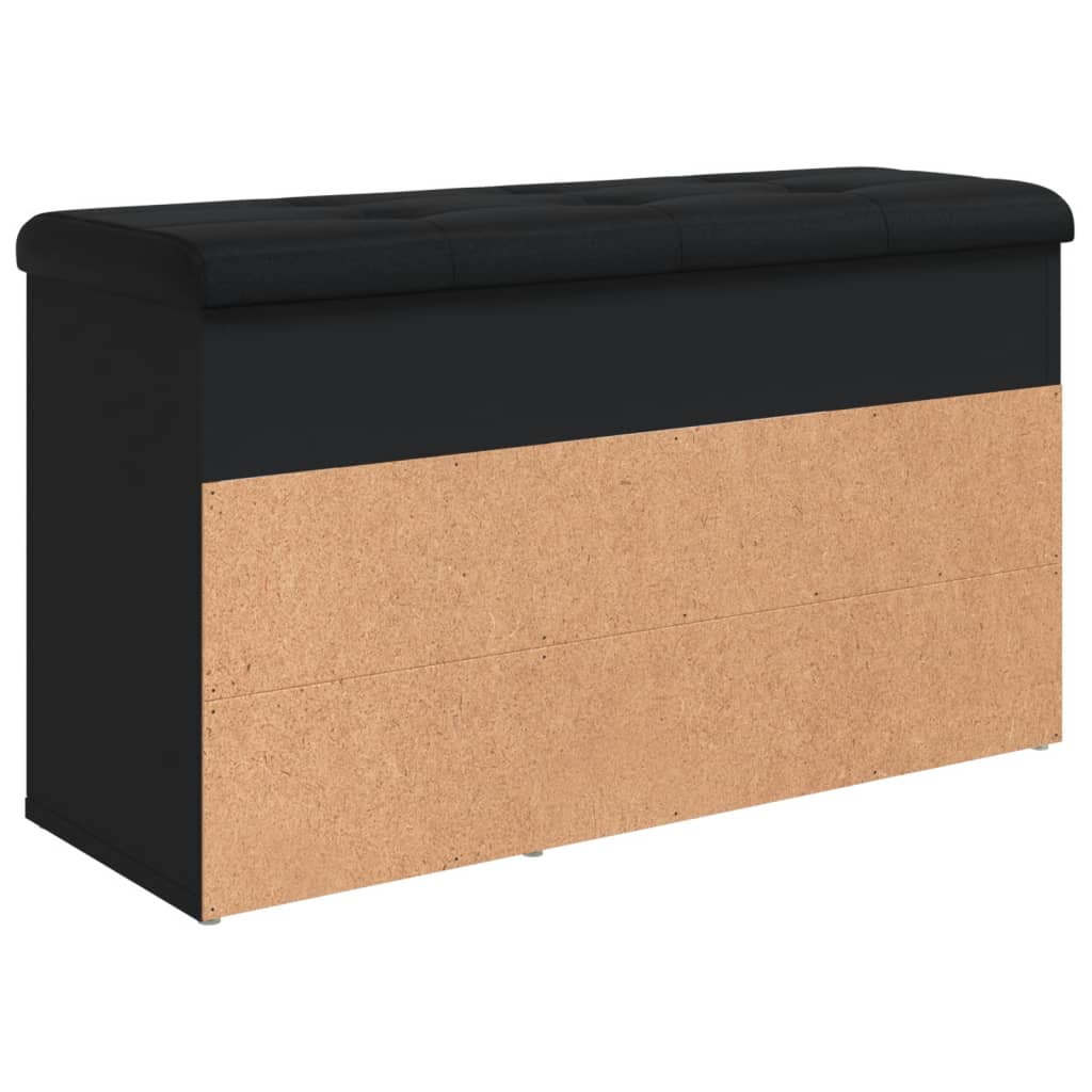 Banc à chaussures noir 82x32x45,5 cm bois d'ingénierie Bancs coffres vidaXL   