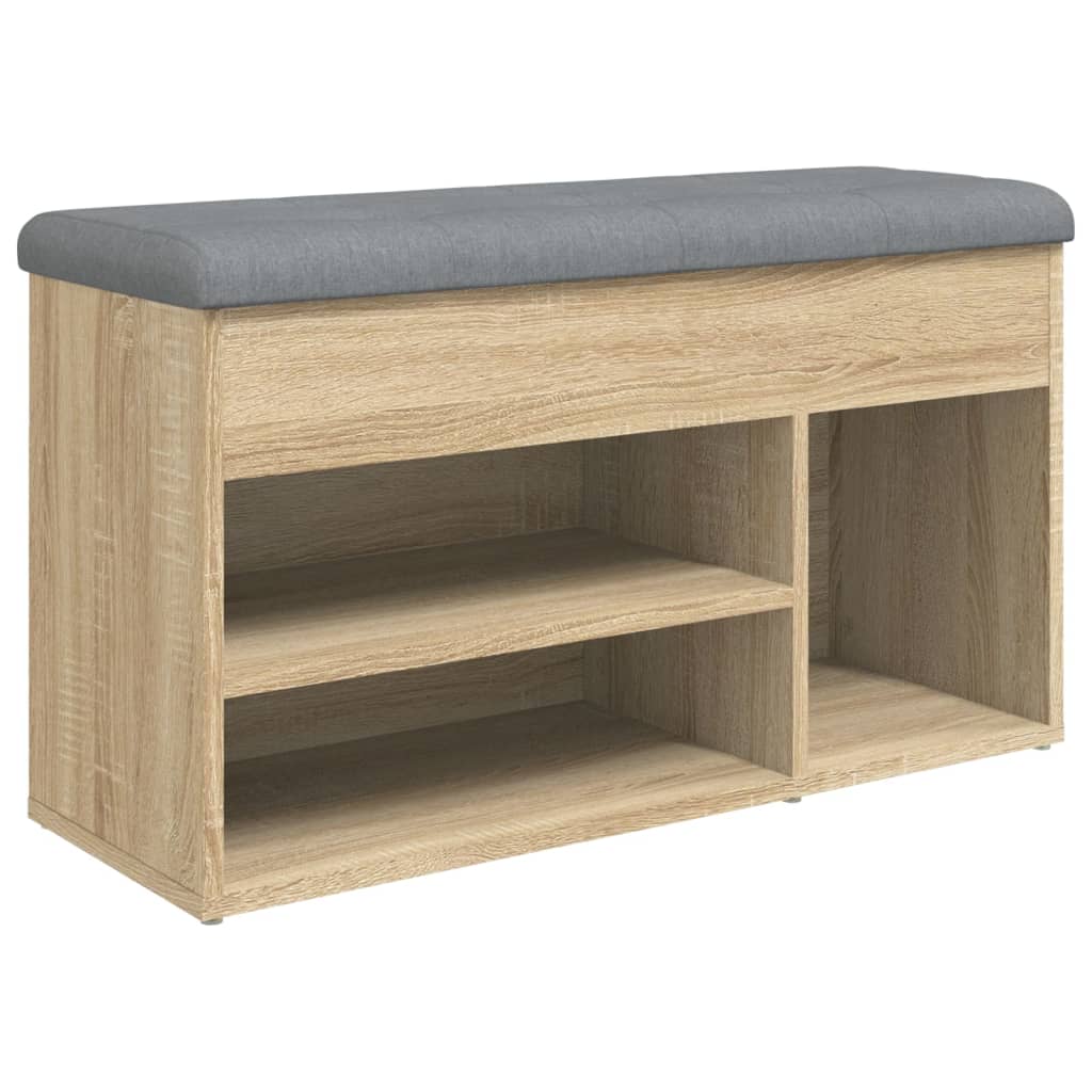 Banc à chaussures chêne sonoma 82x32x45,5 cm bois d'ingénierie Bancs coffres vidaXL   