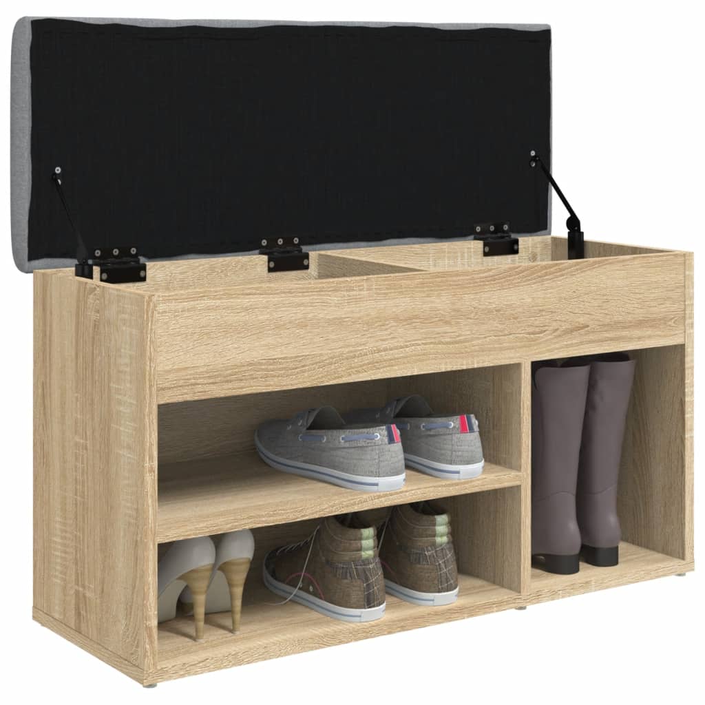 Banc à chaussures chêne sonoma 82x32x45,5 cm bois d'ingénierie Bancs coffres vidaXL   