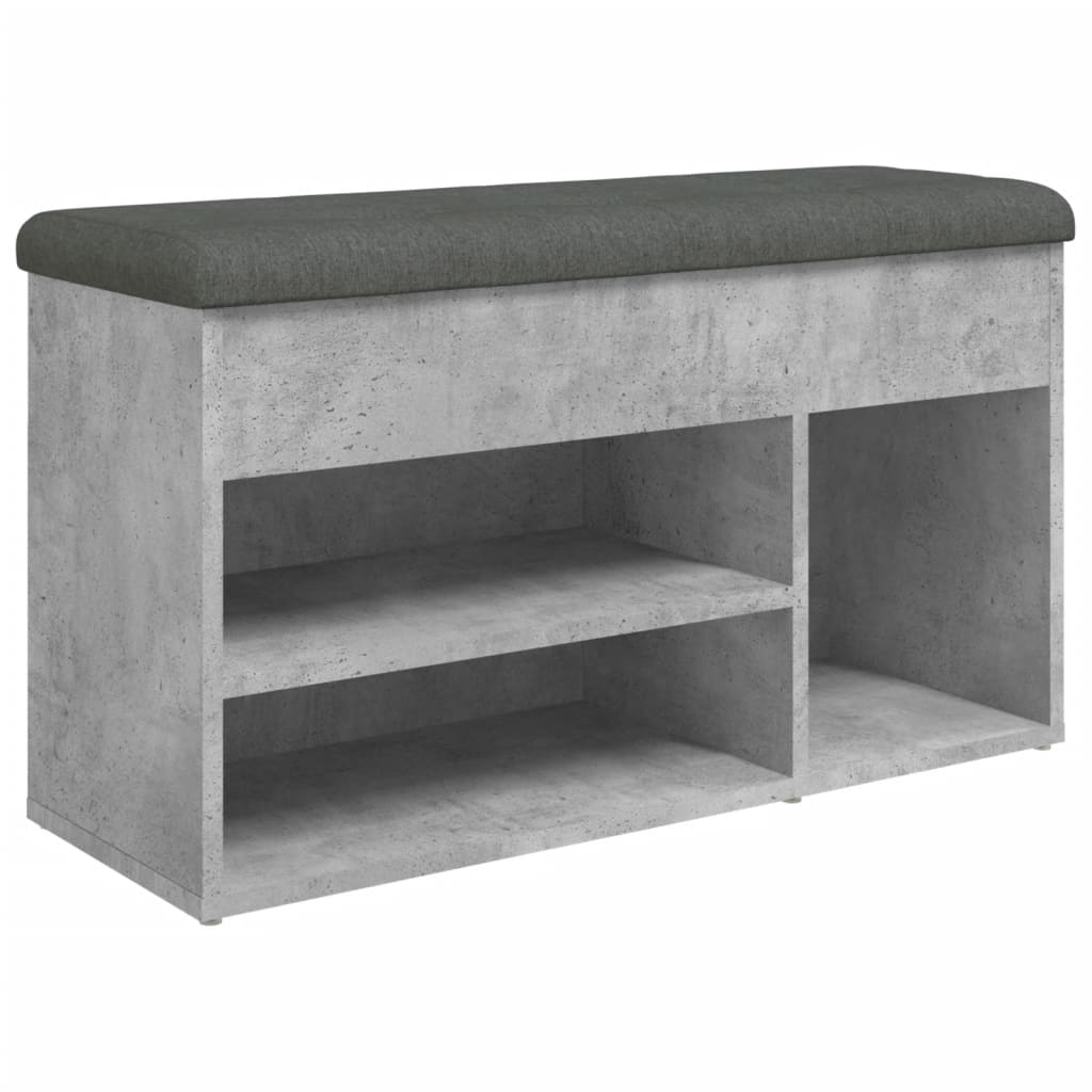 Banc à chaussures gris béton 82x32x45,5 cm bois d'ingénierie Bancs coffres vidaXL   