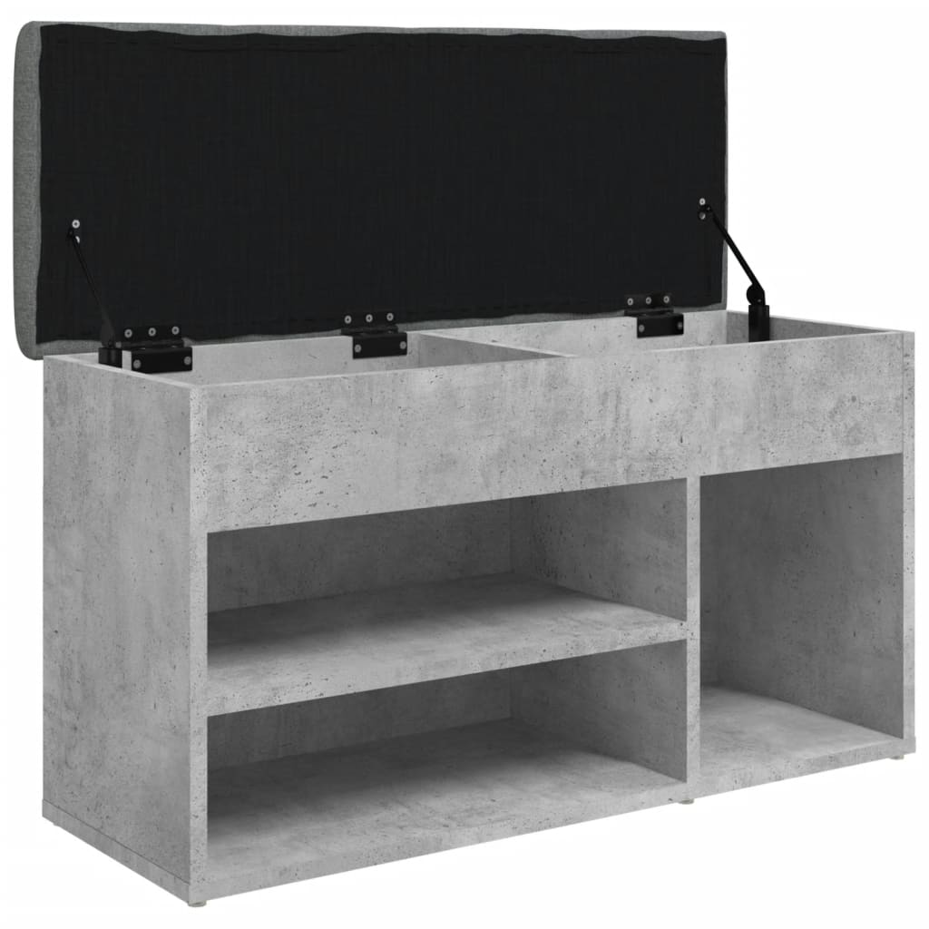 Banc à chaussures gris béton 82x32x45,5 cm bois d'ingénierie Bancs coffres vidaXL   