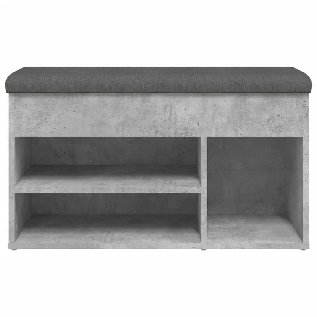 Banc à chaussures gris béton 82x32x45,5 cm bois d'ingénierie Bancs coffres vidaXL   