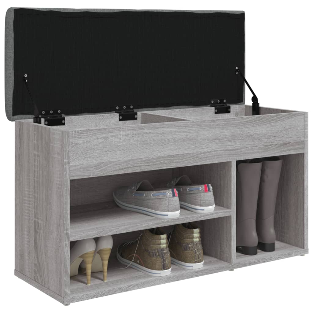 Banc à chaussures sonoma gris 82x32x45,5 cm bois d'ingénierie Bancs coffres vidaXL   