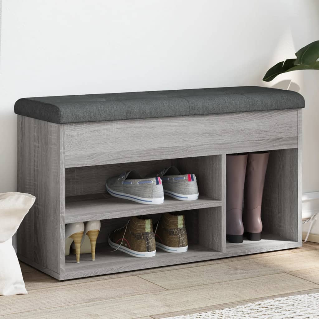 Banc à chaussures sonoma gris 82x32x45,5 cm bois d'ingénierie Bancs coffres vidaXL   