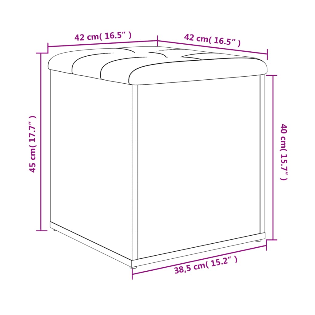 Banc de rangement blanc 42x42x45 cm bois d'ingénierie Bancs coffres vidaXL   