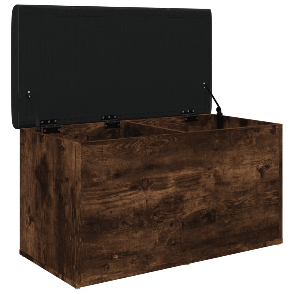 Banc de rangement chêne fumé 82x42x45 cm Bois d'ingénierie Bancs coffres vidaXL   