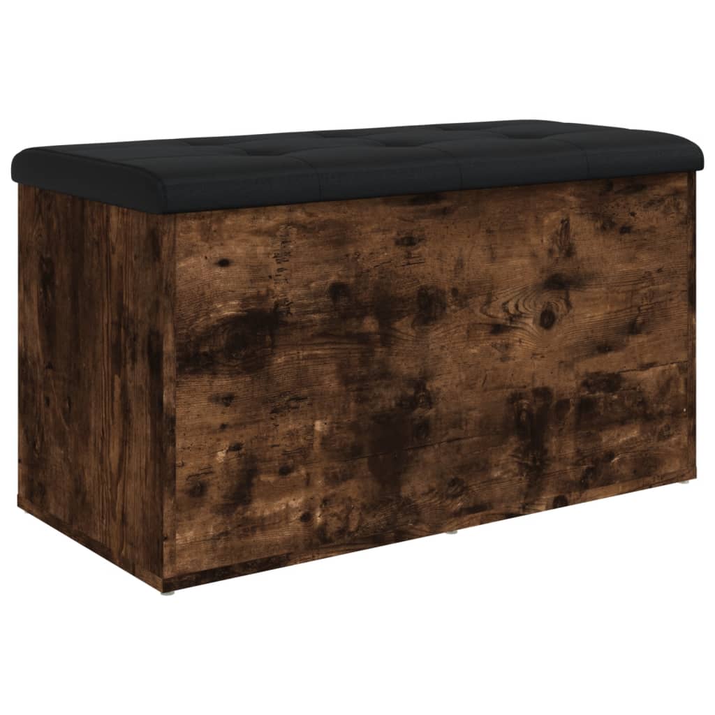 Banc de rangement chêne fumé 82x42x45 cm Bois d'ingénierie Bancs coffres vidaXL   