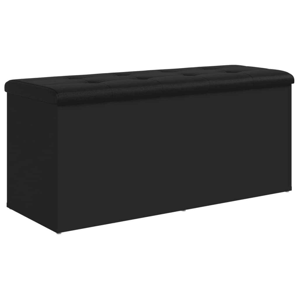 Banc de rangement noir 102x42x45 cm bois d'ingénierie Bancs coffres vidaXL   