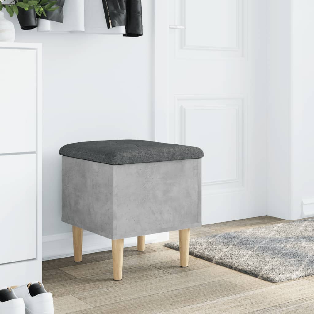 Banc de rangement gris béton 42x42x46 cm bois d'ingénierie Bancs coffres vidaXL   