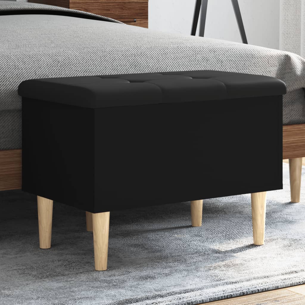 Banc de rangement noir 62x42x46 cm bois d'ingénierie Bancs coffres vidaXL   