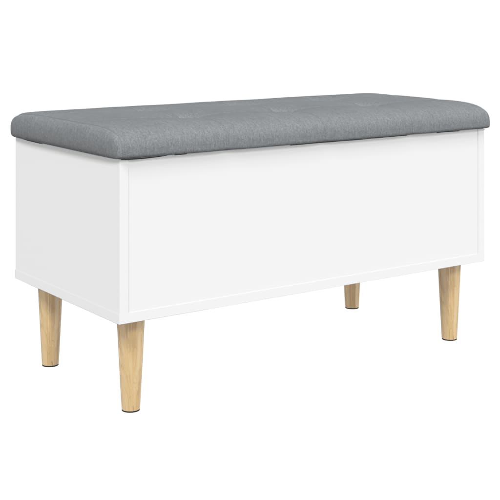 Banc de rangement blanc 82x42x46 cm bois d'ingénierie Bancs coffres vidaXL   