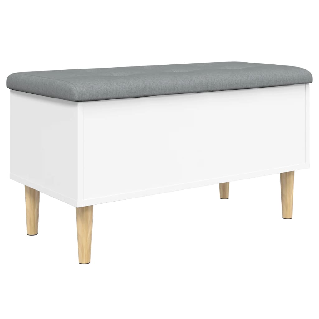 Banc de rangement blanc 82x42x46 cm bois d'ingénierie Bancs coffres vidaXL   