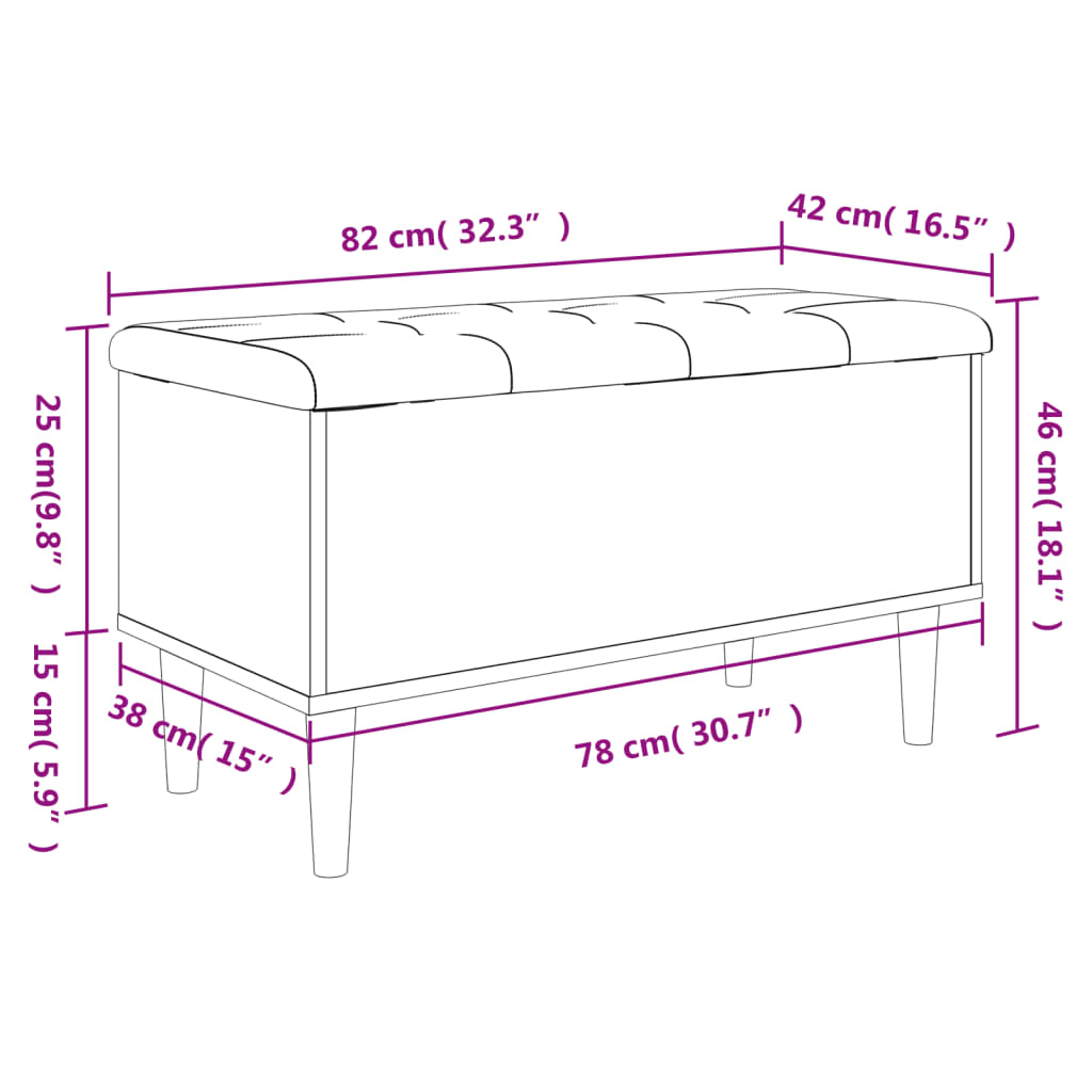 Banc de rangement blanc 82x42x46 cm bois d'ingénierie Bancs coffres vidaXL   