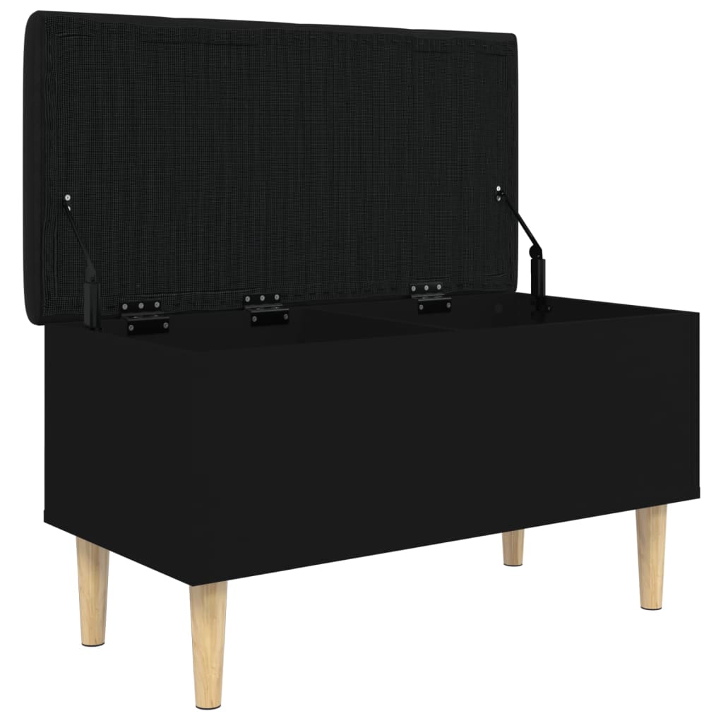 Banc de rangement noir 82x42x46 cm bois d'ingénierie Bancs coffres vidaXL   